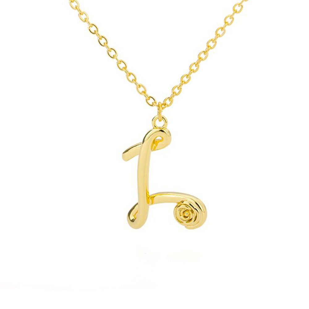 Letter Flower Necklace - Letter V